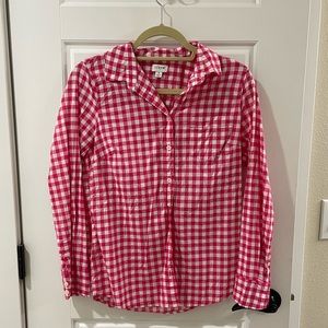 J. Crew Pink Checkered Button Down